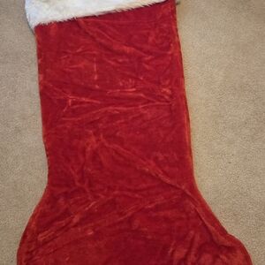 Red Christmas Stocking with White Fur Trim